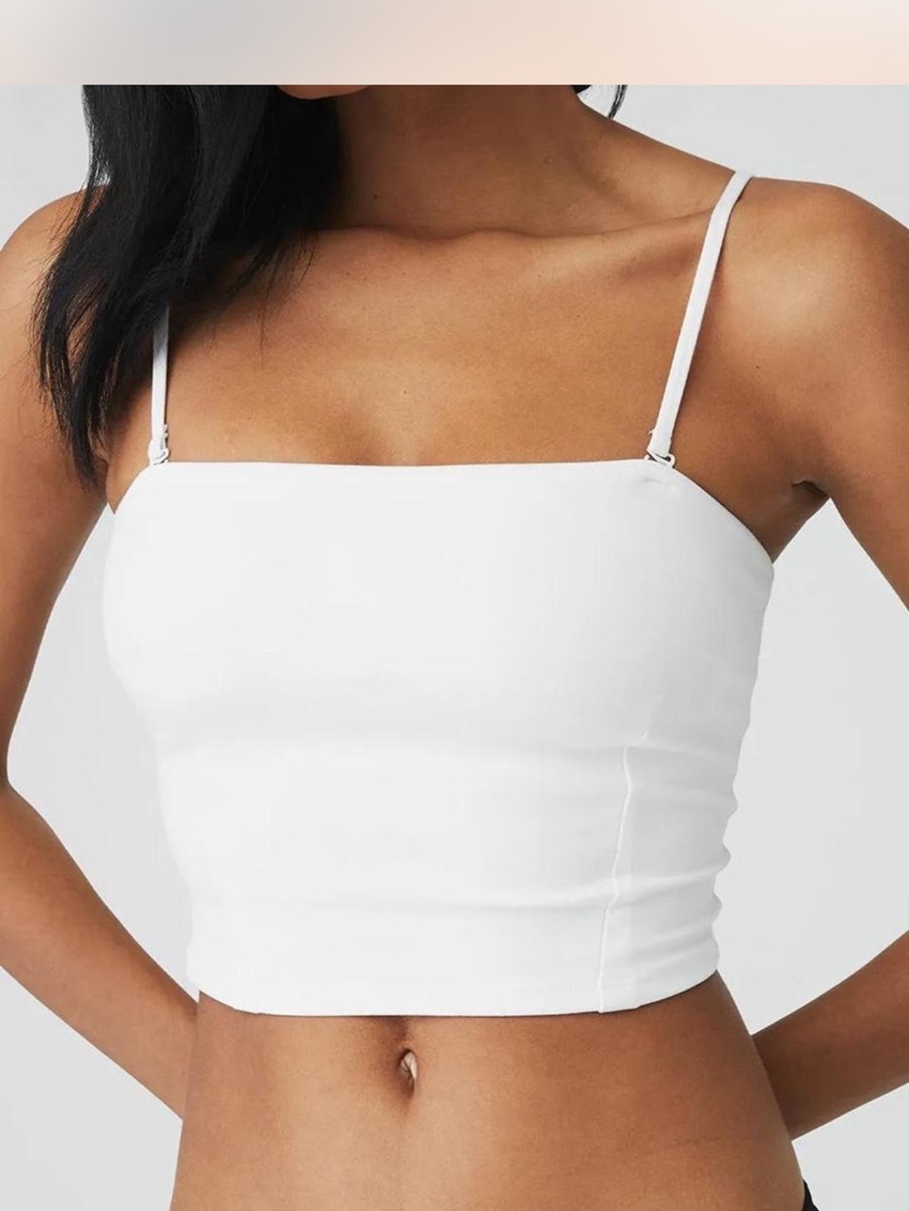 ALO Alosoft Sun-Kissed Bandeau Corset White Tank Small